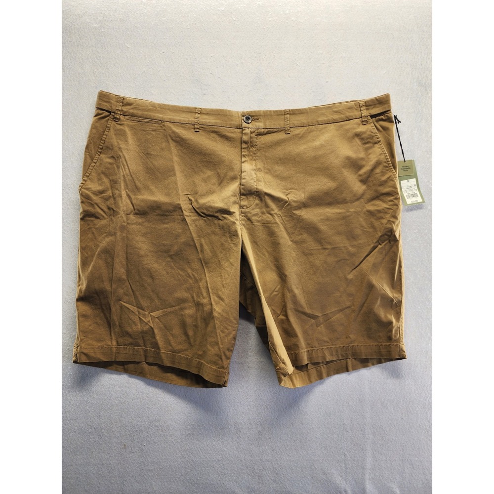 Goodfellow & Co Mens Linden Short 50 Khaki Brown Flat Front 10.5 Inseam NWT